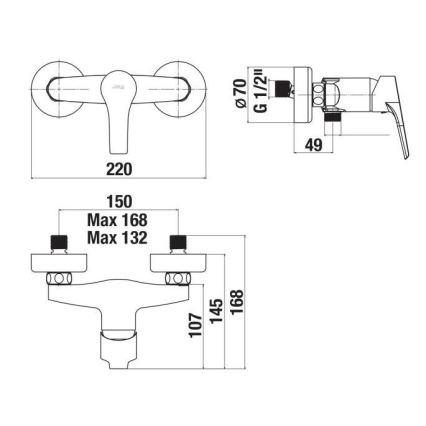 JIKA H3311W70044001 - Tuš baterija CUBE sijajni krom