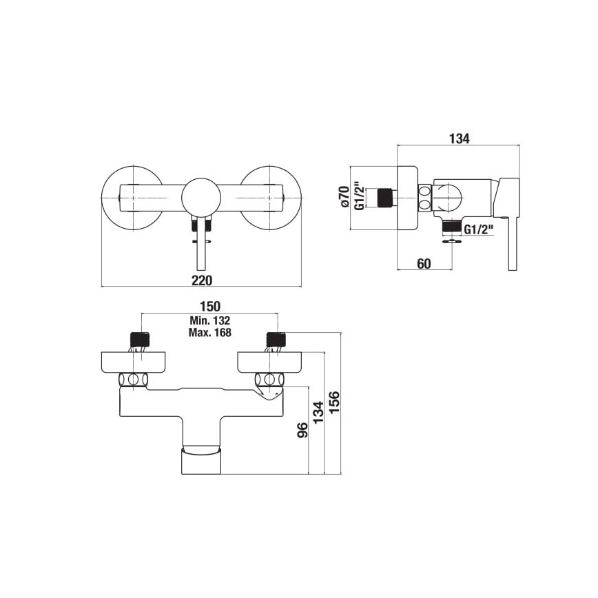 JIKA H3312F77164001 - Tuš baterija MIO mat črna