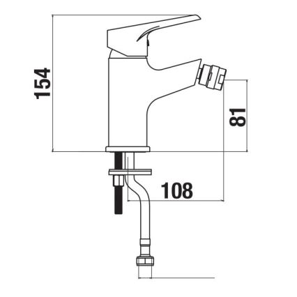 JIKA H3411W10041101 - Pipa za bide CUBE 15,4 cm sijajni krom