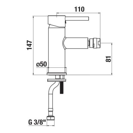JIKA H3412F17161101 - Pipa za bide MIO 14,7 cm mat črna
