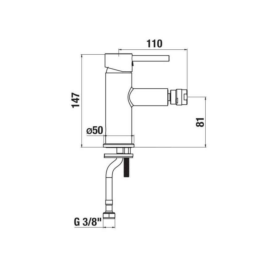 JIKA H3412F17161101 - Pipa za bide MIO 14,7 cm mat črna