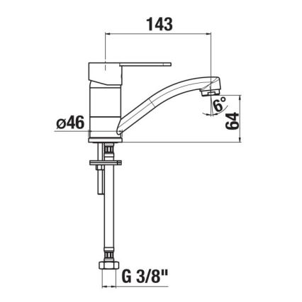 JIKA H3511Z10042201 - Pipa za umivalnik LYRA 14,3 cm sijajni krom
