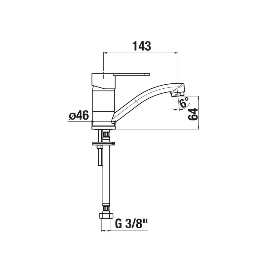 JIKA H3511Z10042201 - Pipa za umivalnik LYRA 14,3 cm sijajni krom