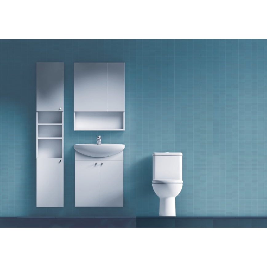 JIKA H4532410383041 - Ogledalo omara s polico LYRA 80x60 cm bela