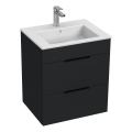 JIKA H4536121763521 - Kopalniška omarica z umivalnikom CUBE 60,7x55 cm črna