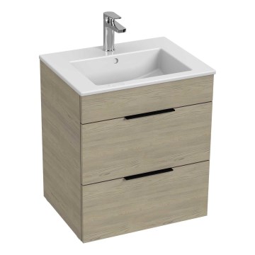 JIKA H4536121765141 - Kopalniška omarica z umivalnikom CUBE 60,7x55 cm pepel