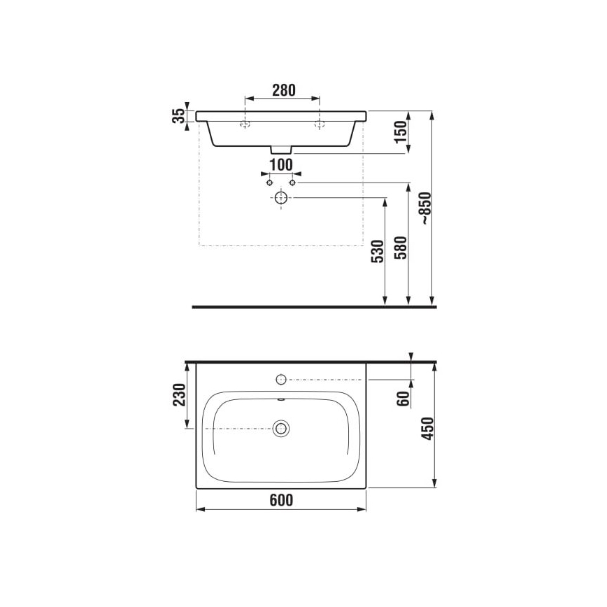 JIKA H8127130001041 - Stenski umivalnik MIO 60x45 cm keramika/bela