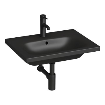 JIKA H8127137161041 - Stenski umivalnik MIO 60x45 cm keramika/mat črna