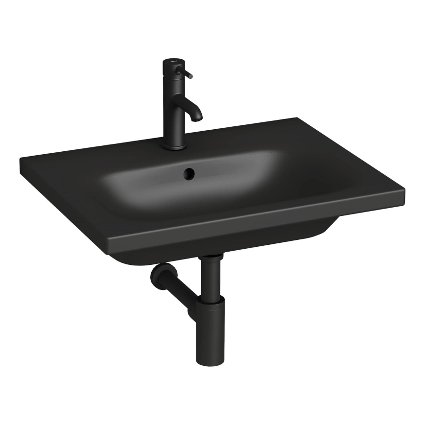 JIKA H8127137161041 - Stenski umivalnik MIO 60x45 cm keramika/mat črna