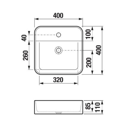 JIKA H8183610001111 - Umivalnik za pult ASTRA 40x40 cm keramika/bela