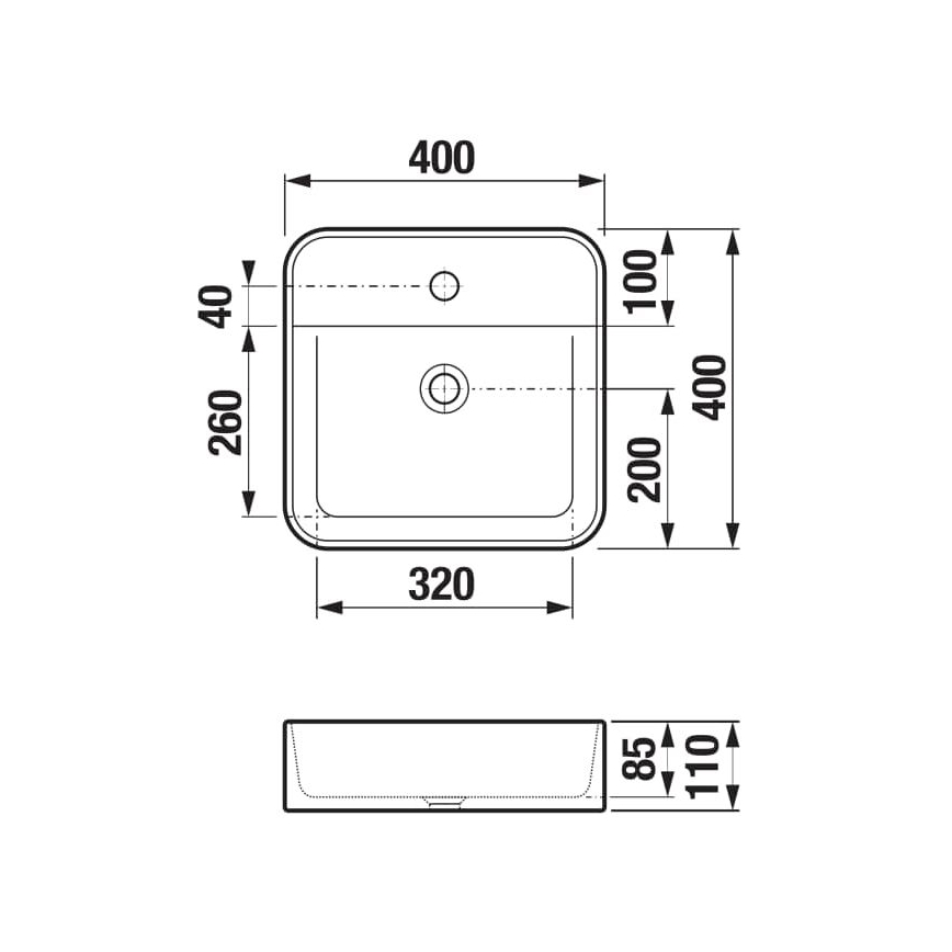 JIKA H8183610001111 - Umivalnik za pult ASTRA 40x40 cm keramika/bela