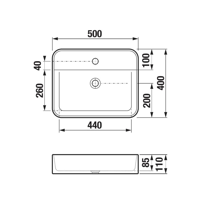 JIKA H8183620001111 - Umivalnik za pult ASTRA 50x40 cm keramika/bela