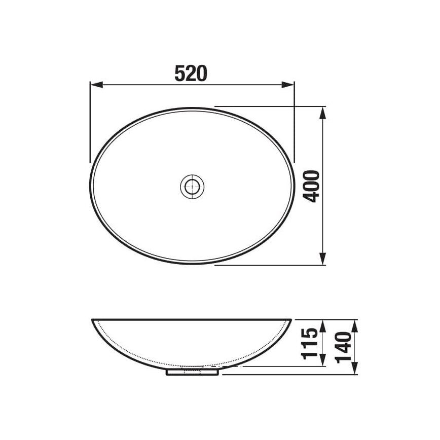 JIKA H8183640001121 - Umivalnik za pult ASTRA 52x40 cm keramika/bela