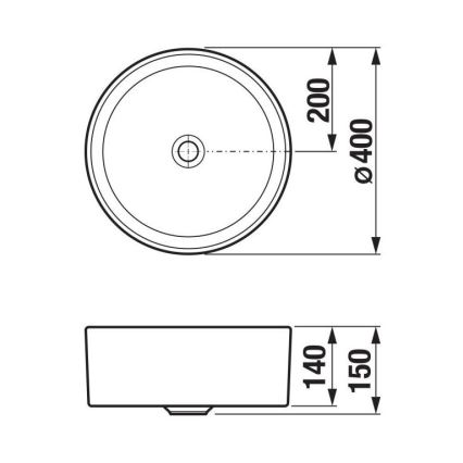 JIKA H8184200001121 - Umivalnik za pult CUBITO premera 40 cm keramika/bela