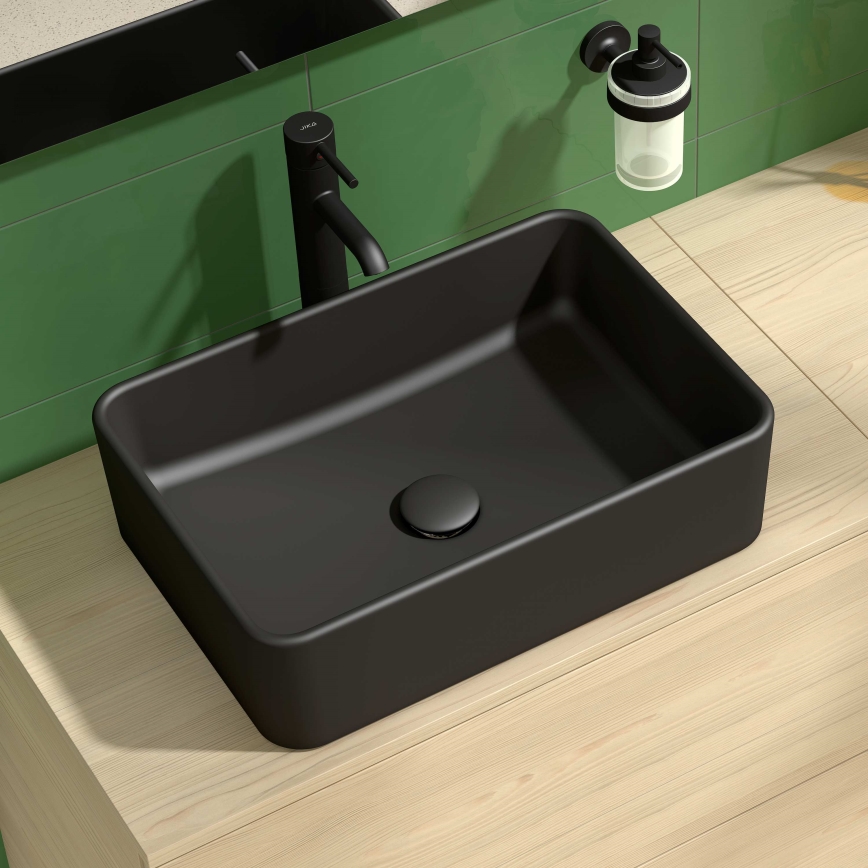 JIKA H8184237161121 - Namizni umivalnik CUBITO 50x35 cm keramika/mat črna