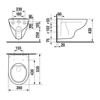 JIKA H8213840000001 - Viseča WC školjka LYRA keramika/bela