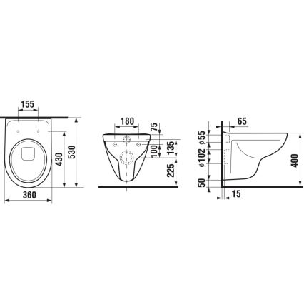 JIKA H8233800000001 - Viseča WC školjka LYRA, keramika/bela