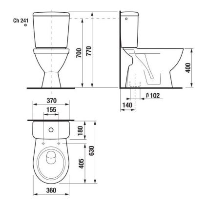 JIKA H8263870002413 - Tesno spojeno stranišče LYRA keramika/bela