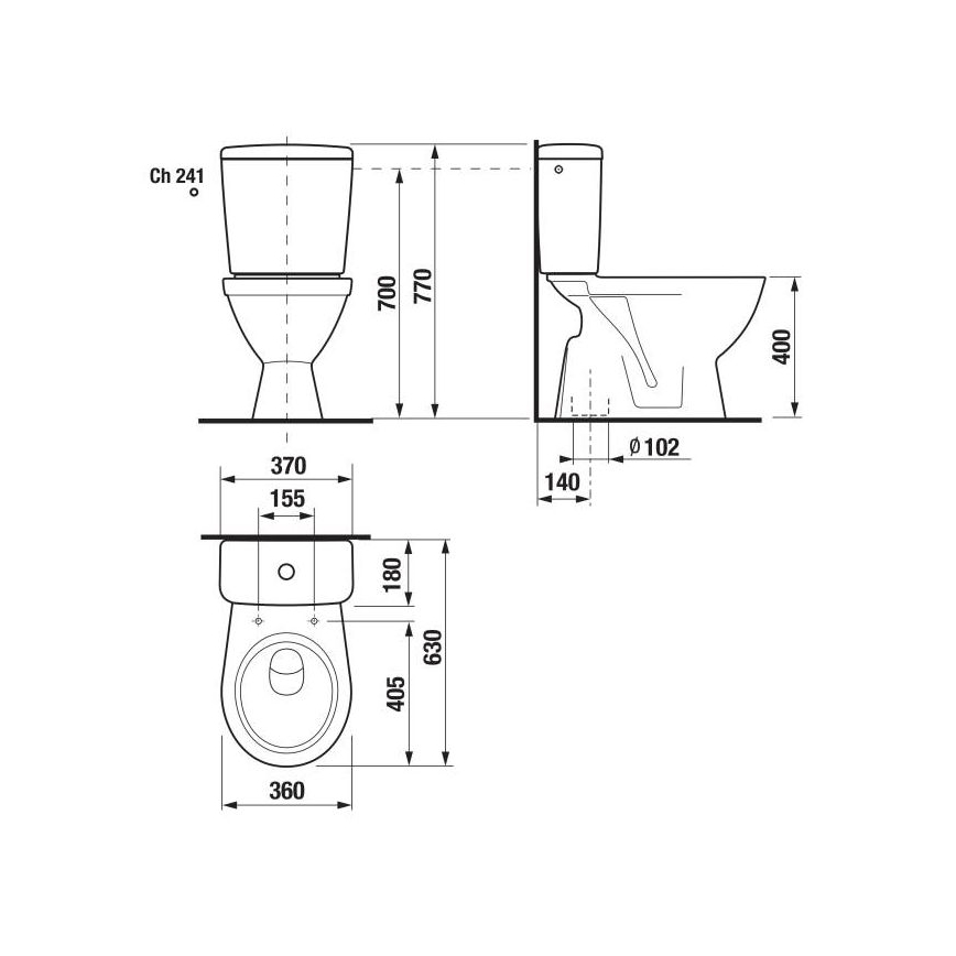 JIKA H8263870002413 - Tesno spojeno stranišče LYRA keramika/bela