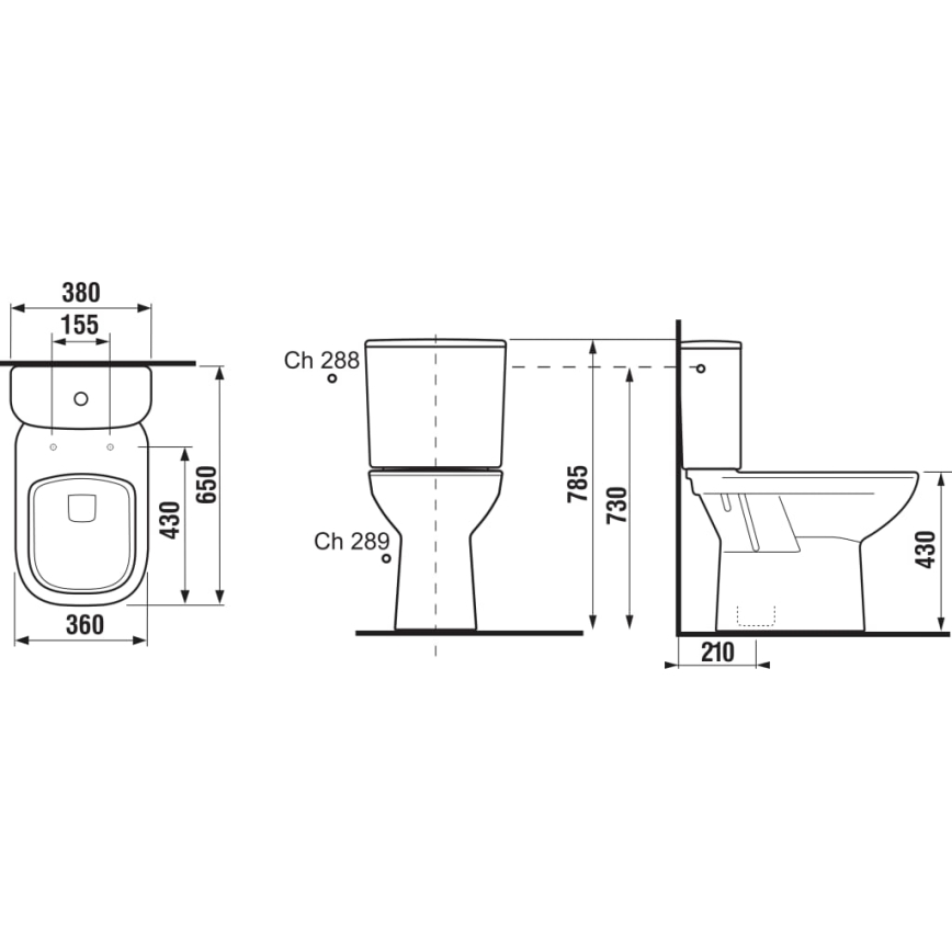 JIKA H8266170002801 - kombinirana WC školjka DEEP, keramika, bela