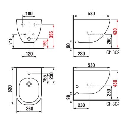 JIKA H8317120003021 - Viseči bide MIO keramika/bela
