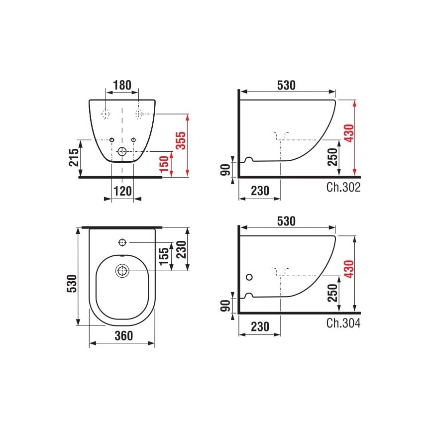 JIKA H8317121003021 - Viseči bide MIO keramika/biserna bela