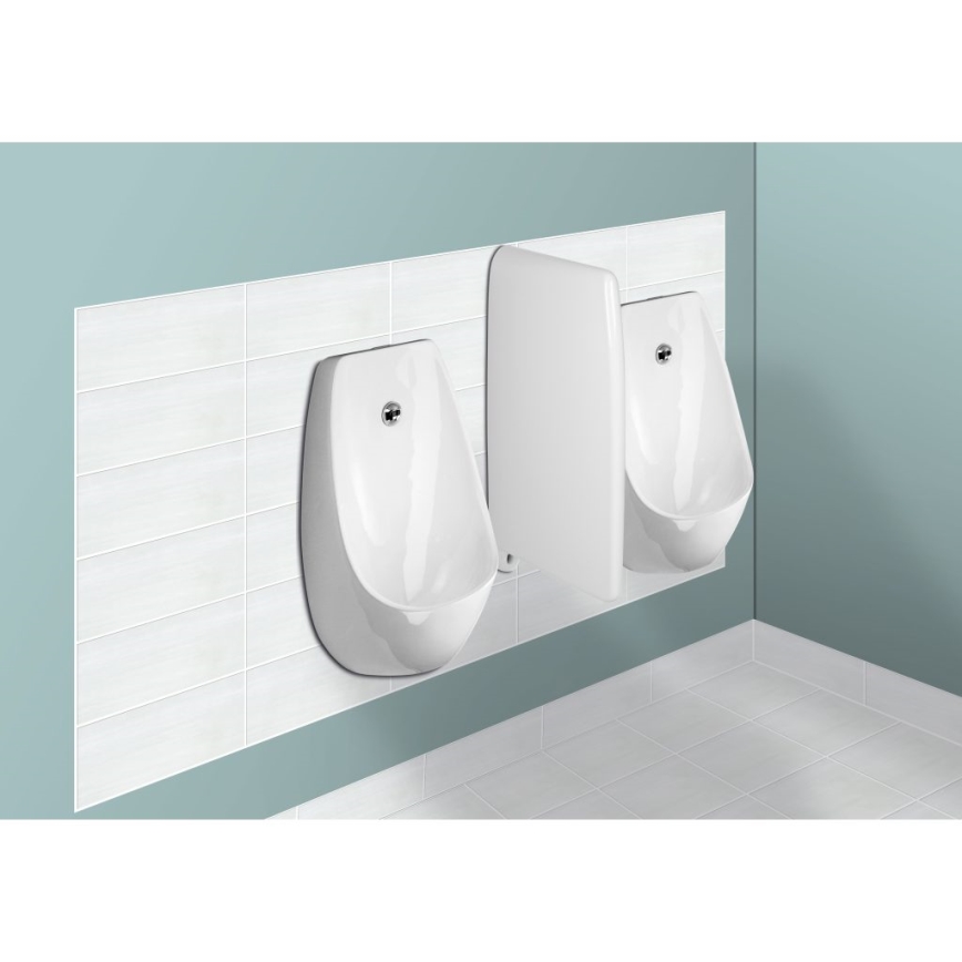 JIKA H8411010000001 - Pisoar DOMINO z zadnjim priključkom in zadnjim odtokom, keramika/bela