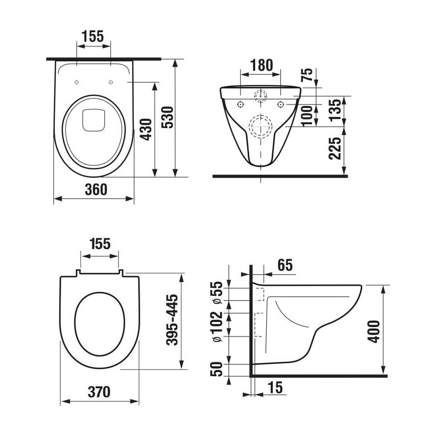 JIKA H8663800000001 - Viseča WC školjka LYRA keramika/bela + WC sedež SoftClose LYRA duroplast/bela