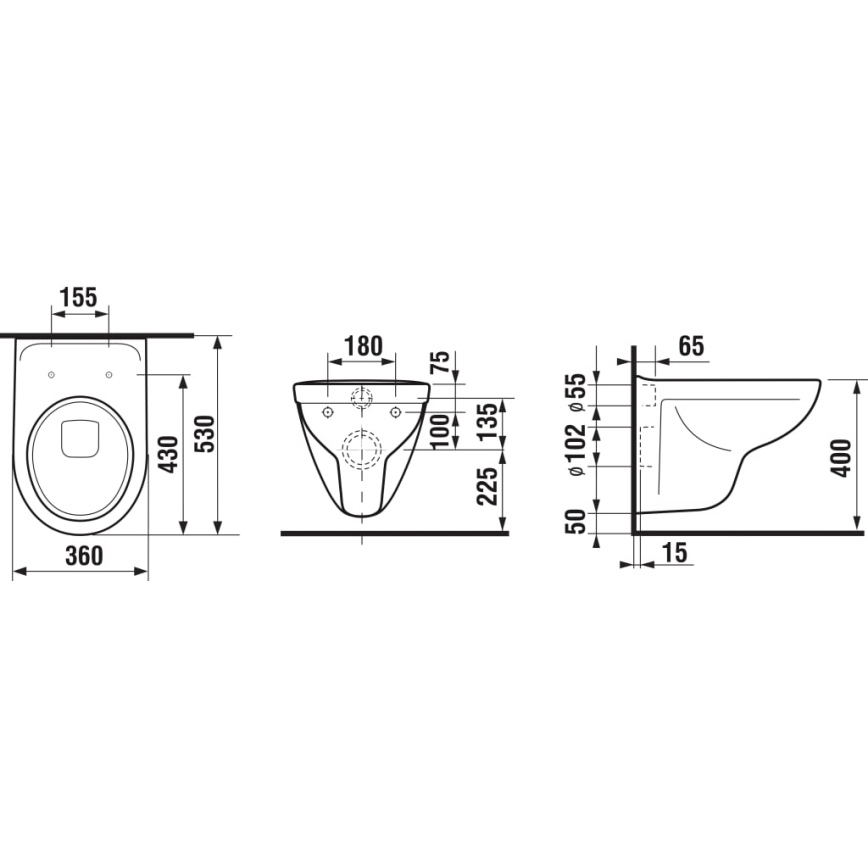 JIKA H8663810000001- Viseči WC LYRA keramika/bela + WC deska LYRA duroplast/bela