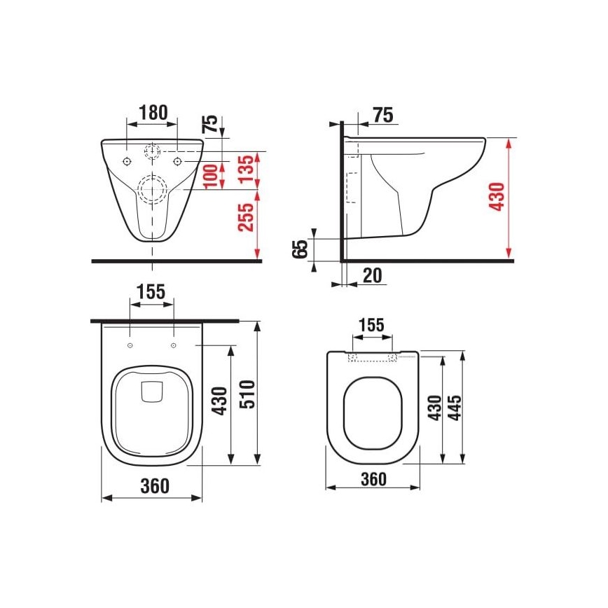 JIKA H8666140000001 - Viseča WC školjka DEEP keramika/bela + WC sedež SoftClose DEEP duroplast/bela