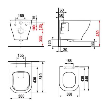 JIKA H8666160000001 - Viseča WC školjka DEEP keramika/bela + WC sedež SoftClose DEEP duroplast/bela