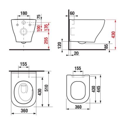 JIKA H8666180000001 - Viseča WC školjka DEEP keramika/bela + WC sedež SoftClose DEEP duroplast/bela