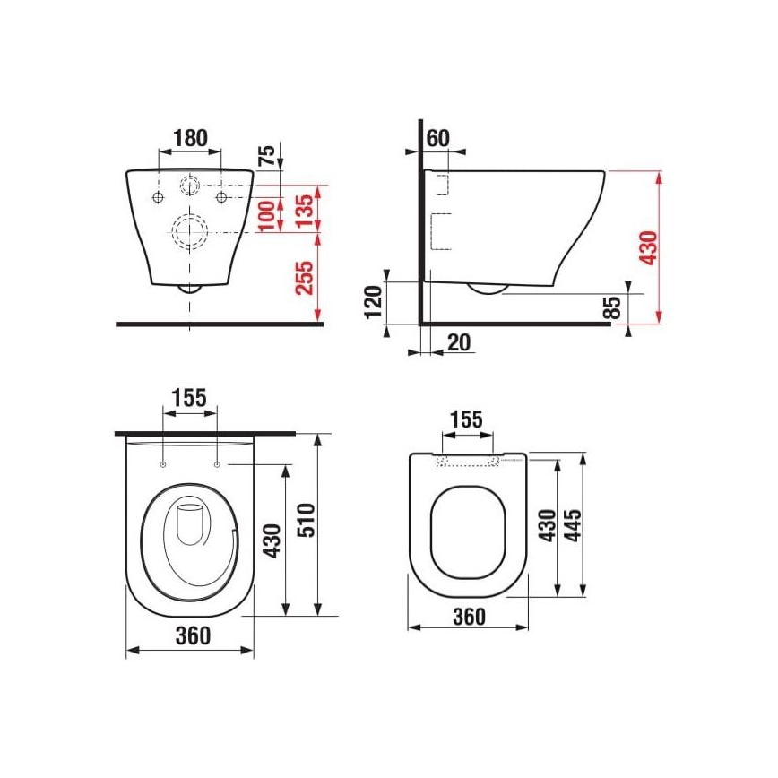 JIKA H8666180000001 - Viseča WC školjka DEEP keramika/bela + WC sedež SoftClose DEEP duroplast/bela
