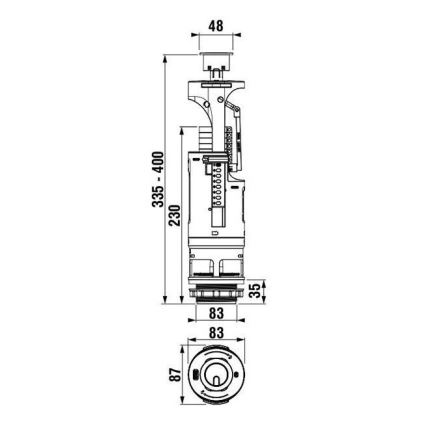 JIKA H8903760000001 - Pritisno tipalo za splakovanje + izpustni ventil DUAL sijajni krom