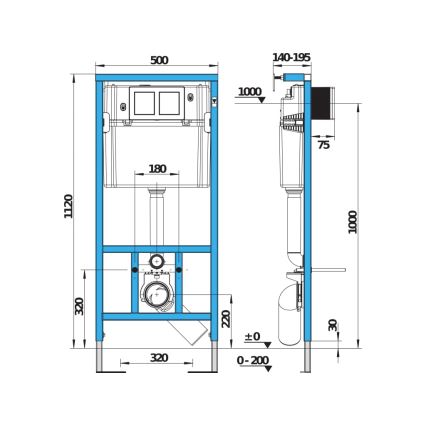 JIKA H8956520000001 - Vgradni modul za visečo WC školjko s pripravo za bide