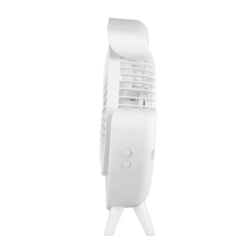 JOHNSON - LED RGB polnljiv namizni ventilator večbarven LED/5W/3,7V 1200 mAh premer 14 cm bel