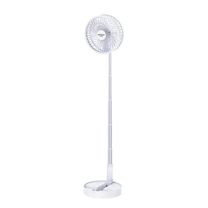 JOHNSON - Polnilni namizni ventilator GIRAFFA 5W/3,7V 1200 mAh premer 20 cm bela