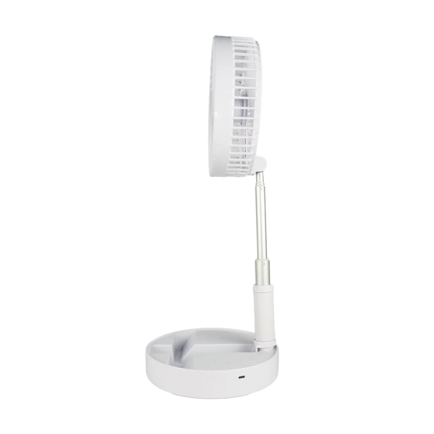 JOHNSON - Polnilni namizni ventilator GIRAFFA 5W/3,7V 1200 mAh premer 20 cm bela