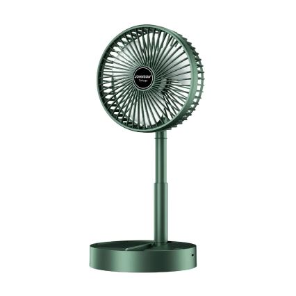 JOHNSON - Polnilni namizni ventilator TORTUGA 5W/3,7V 1200 mAh, premer 16,5 cm, v zeleni barvi