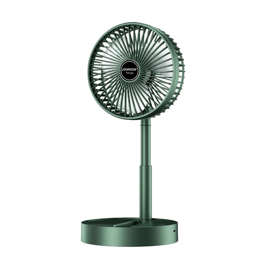 JOHNSON - Polnilni namizni ventilator TORTUGA 5W/3,7V 1200 mAh, premer 16,5 cm, v zeleni barvi