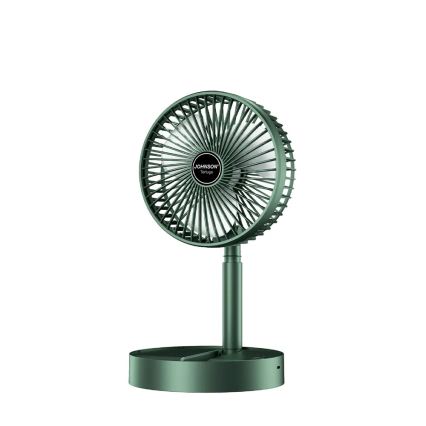 JOHNSON - Polnilni namizni ventilator TORTUGA 5W/3,7V 1200 mAh, premer 16,5 cm, v zeleni barvi