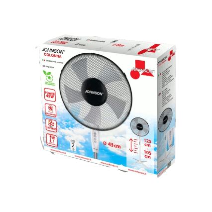 JOHNSON - stojalni ventilator COLONNA 45W/230V premer 43 cm črna/bela