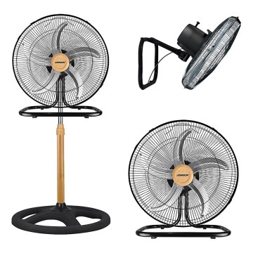 JOHNSON - Stojni ventilator 3 v 1 WOOD 80 W/230 V, premer 50 cm, črna/bež