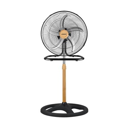 JOHNSON - Stojni ventilator 3 v 1 WOOD 80W/230V, premer 50 cm, črna/bež