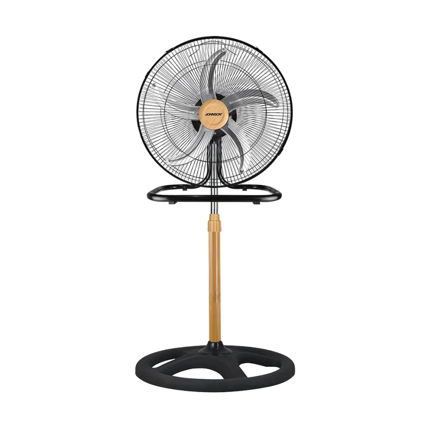 JOHNSON - Stojni ventilator 3 v 1 WOOD 80W/230V, premer 50 cm, črna/bež