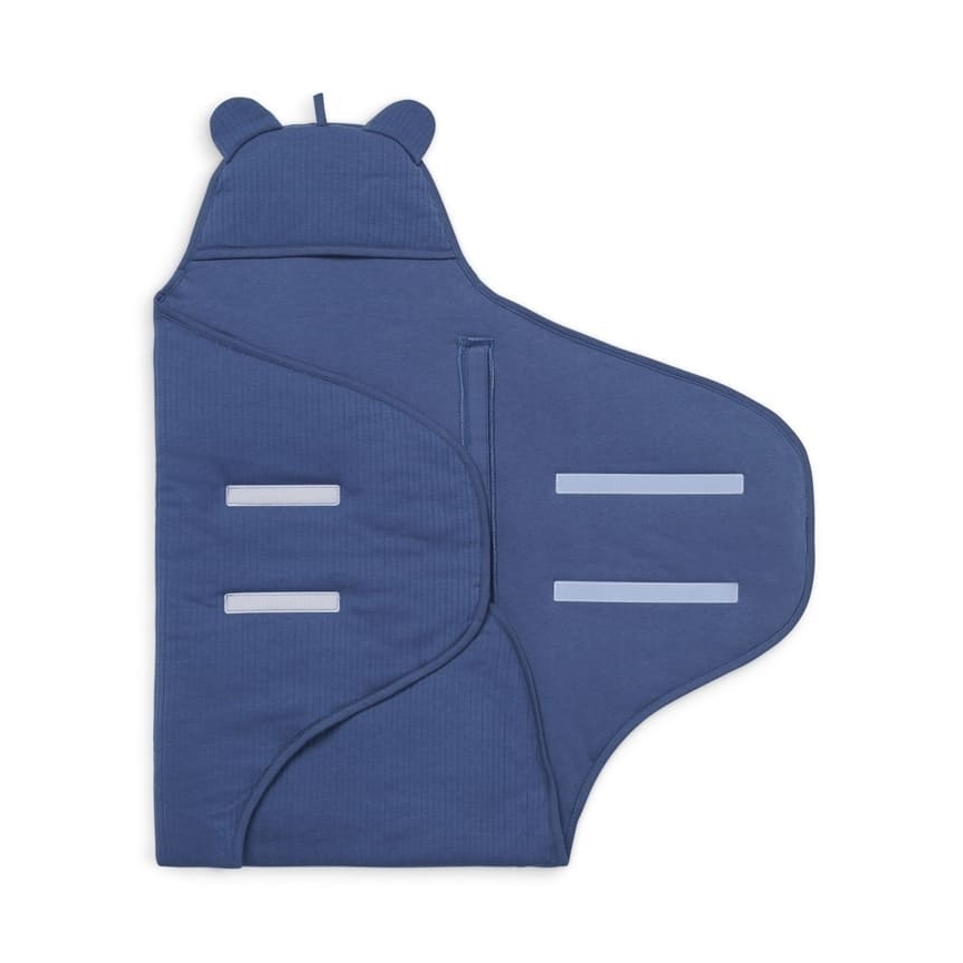 Jollein - Bombažna odeja BASIC STRIPE 100x105 cm Jeans Blue