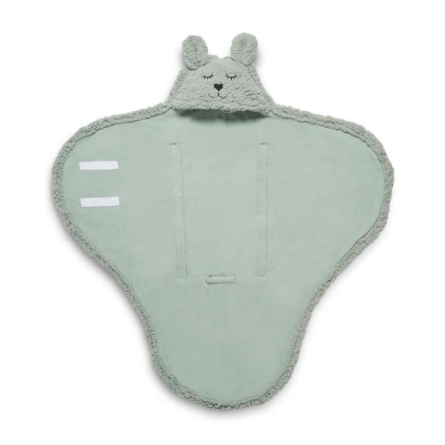 Jollein - Odeja za previjanje fleece Bunny 100x105 cm Ash Green