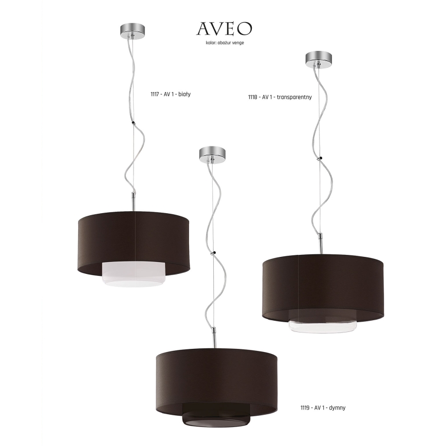 JUPITER 1118-AV1 - Obesna svetilka AVEO 1xE27/60W wenge prosojno steklo