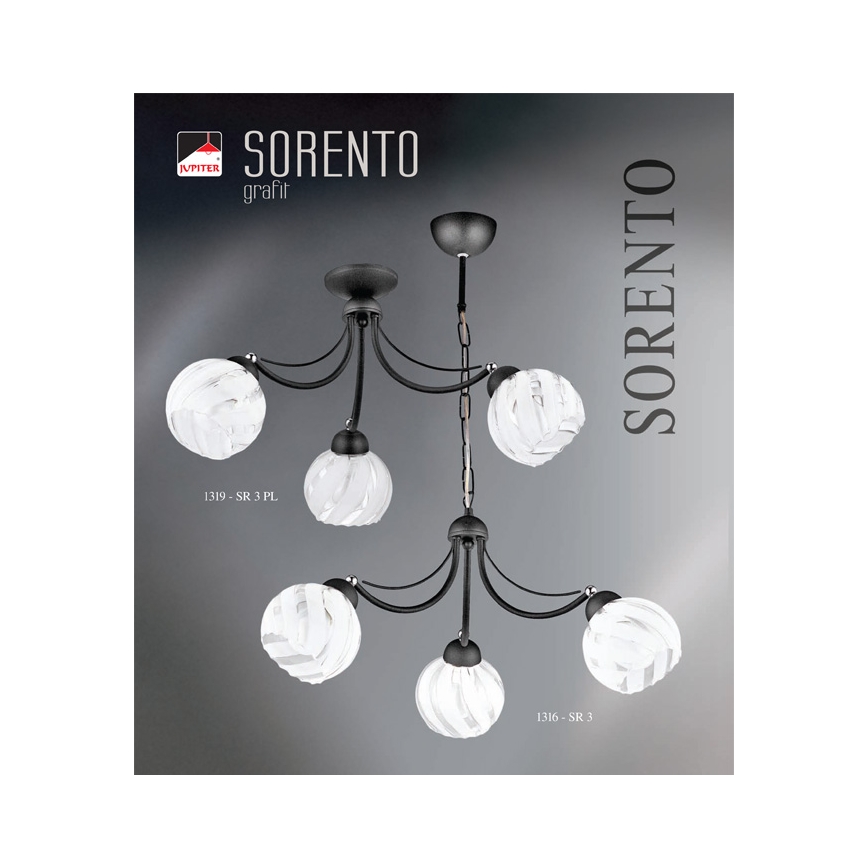 JUPITER 1316-SR3 - Obesna svetilka SORENTO 3xE27/60W