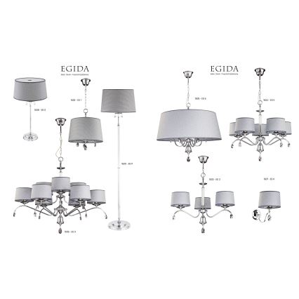 Jupiter 1609 - EG P CH - Kristalna talna svetilka EGIDA 3xE27/60W/230V